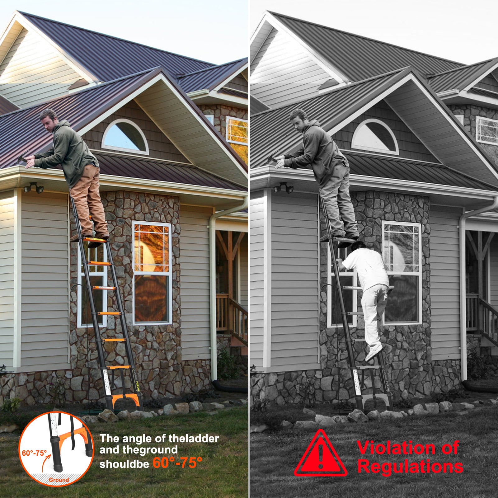 Qxvani Behúzható létra Nyitható összecsukható létra