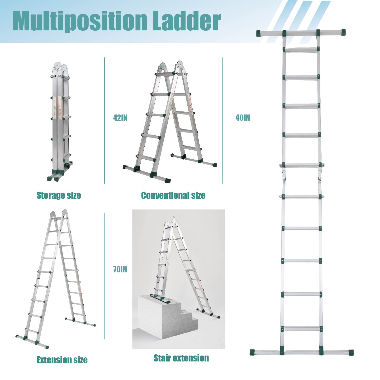 Qxvani 4 x 5 Teleszkópos Multifunkcionális Létra