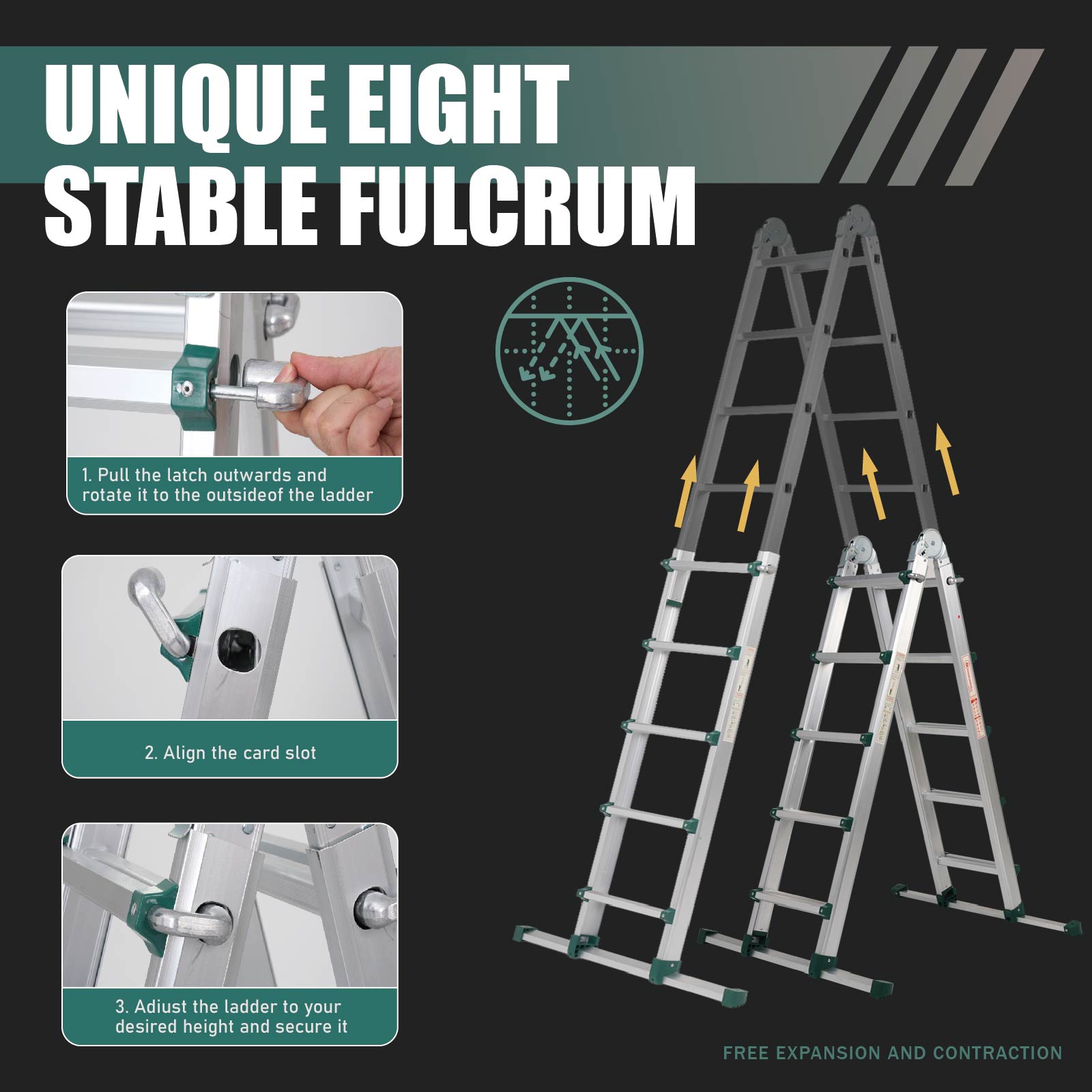 Qxvani 4 x 5 Teleszkópos Multifunkcionális Létra