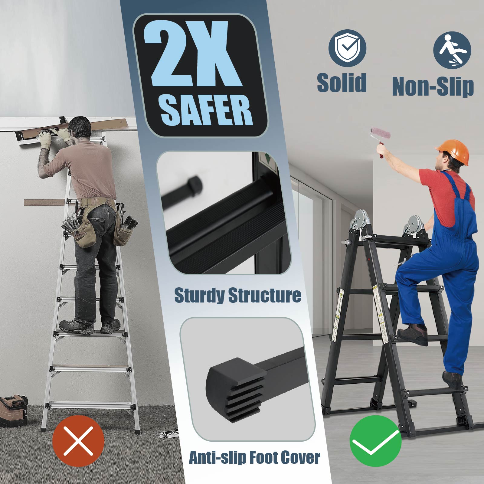 Qxvani 4 x 4 Többfunkciós Teleszkópos Létra