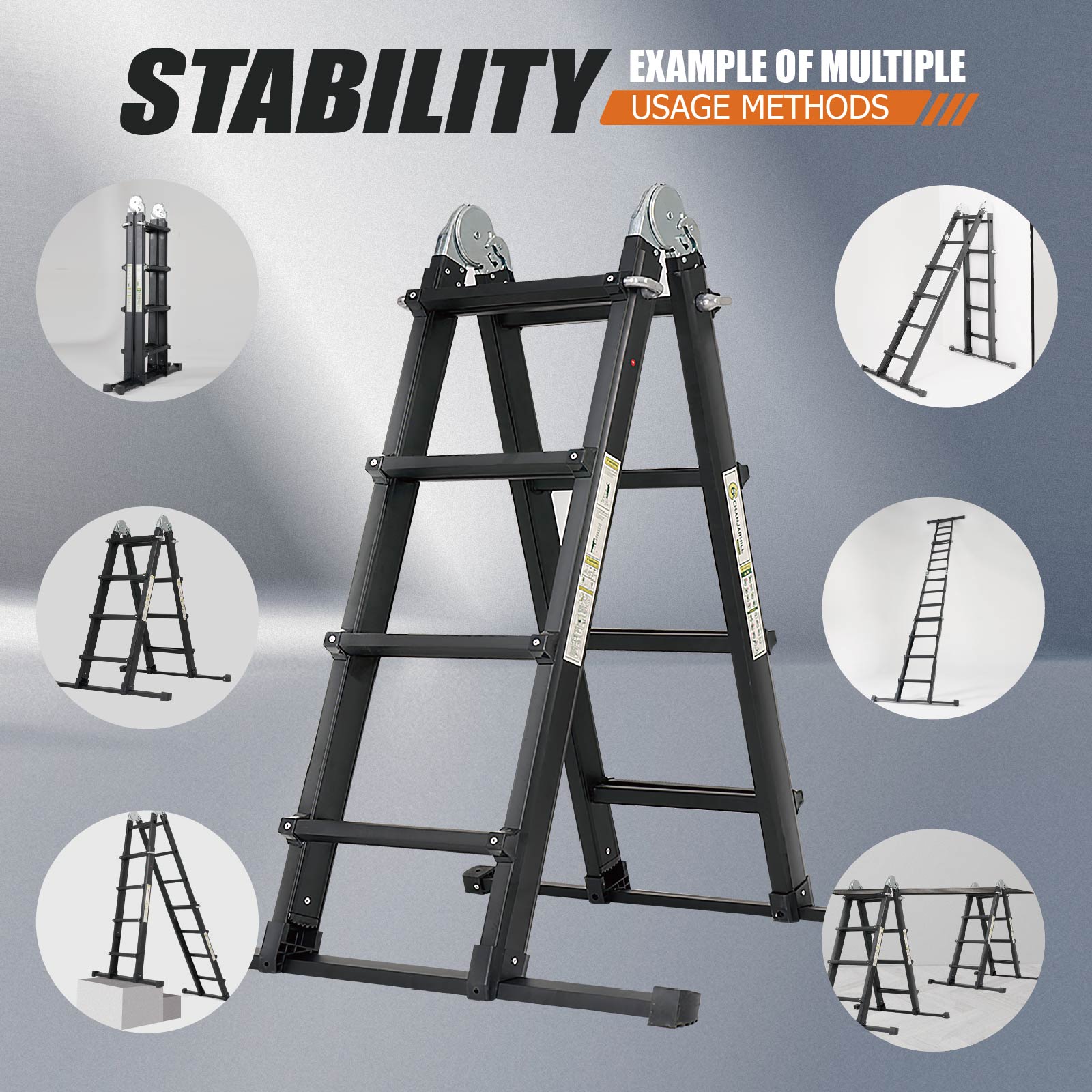 Qxvani 4 x 4 Többfunkciós Teleszkópos Létra