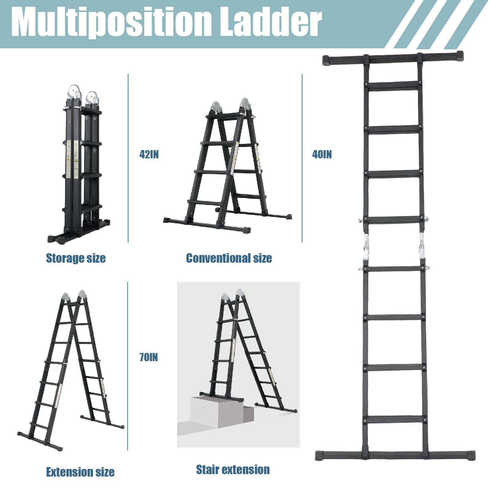 Qxvani 4 x 4 Többfunkciós Teleszkópos Létra