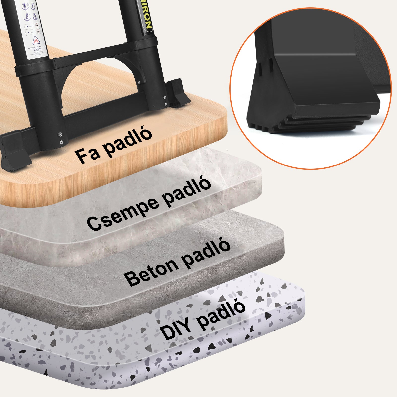 Qxvani 4,4 m magas, csúszásgátló teleszkópos létra