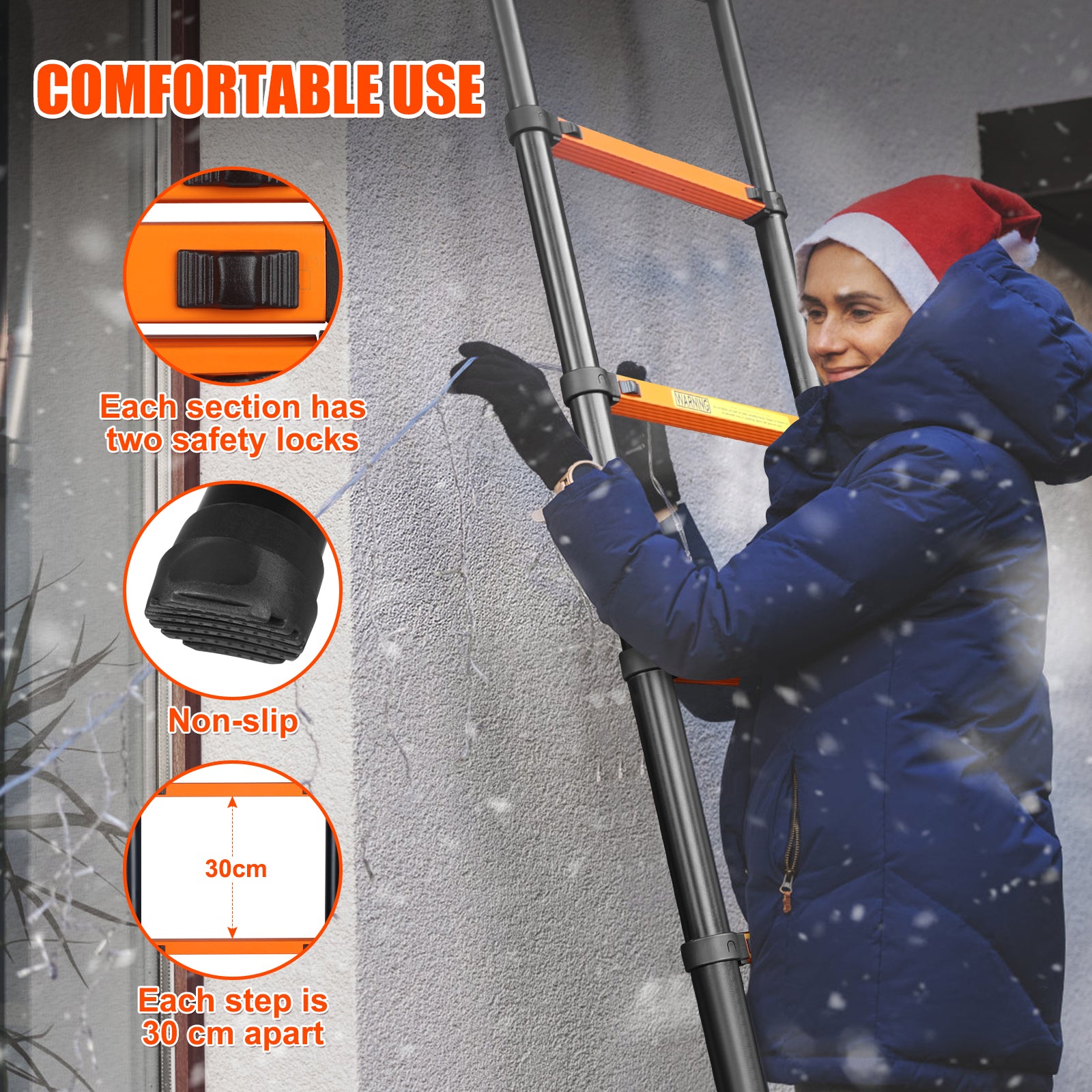 Qxvani Behúzható létra Nyitható összecsukható létra