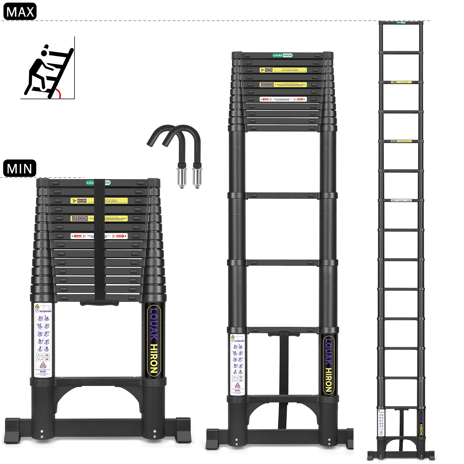 Qxvani 4,4 m magas, csúszásgátló teleszkópos létra