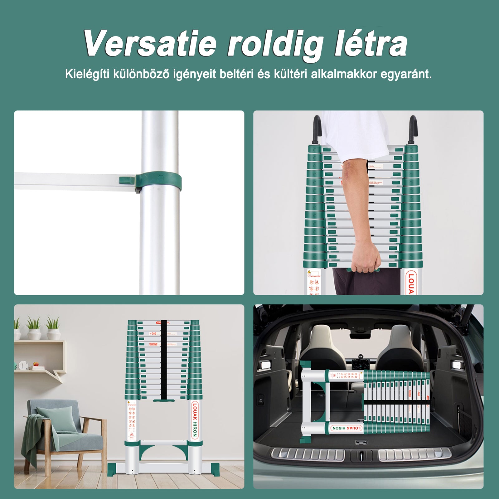 Qxvani 4,7 m magas, kinyitható teleszkópos létra