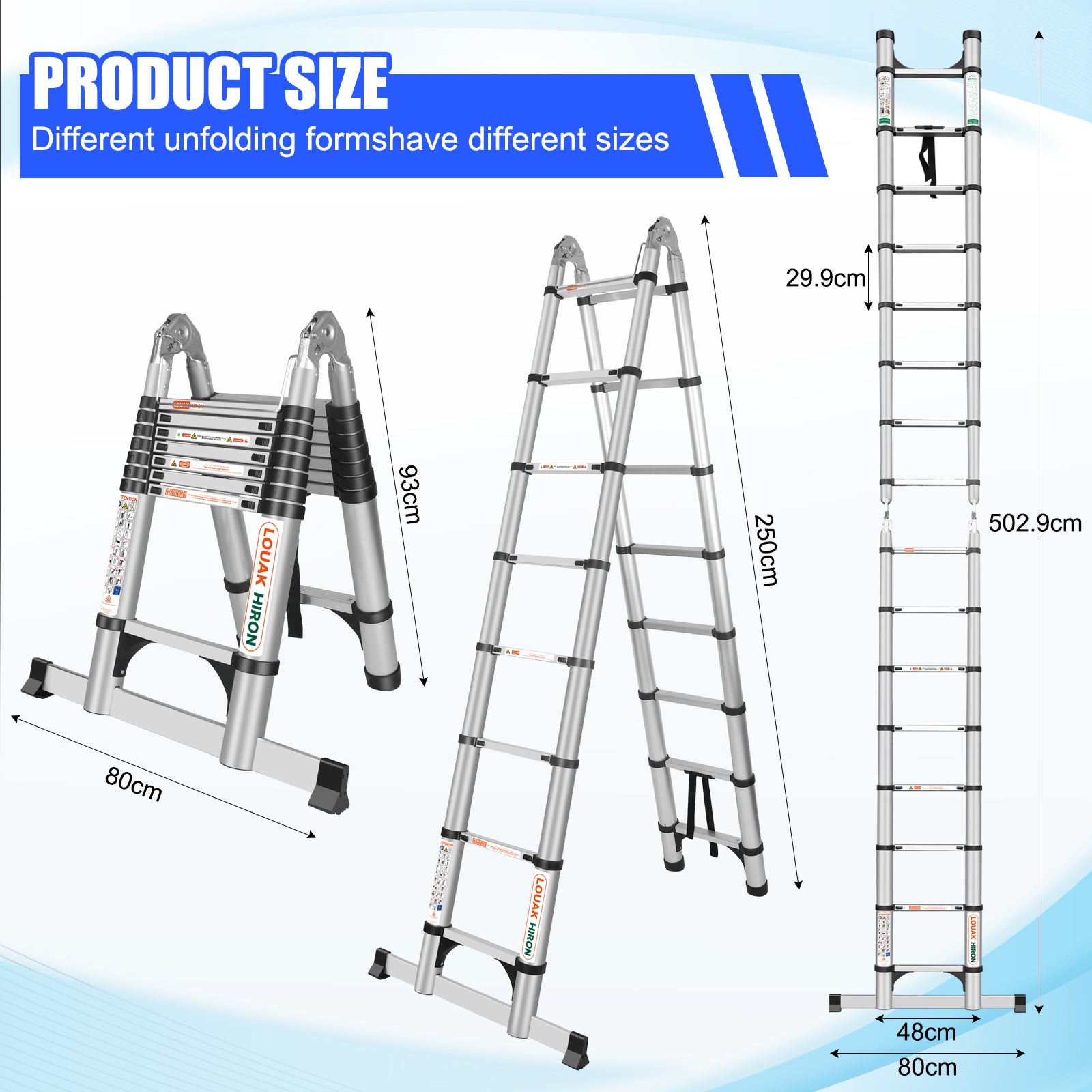 Qxvani Teleszkópos Alumínium Hajtható Létra