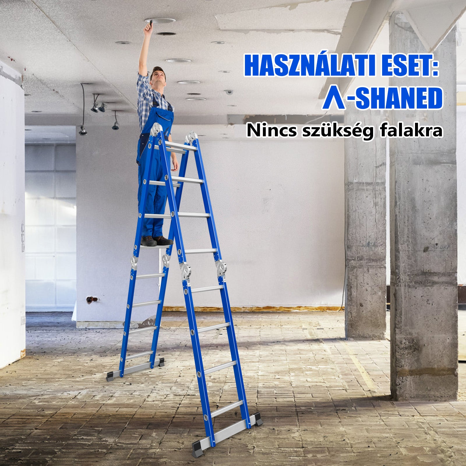 Alumínium Multifunkcionális Létra 4 x 4 Fokozat