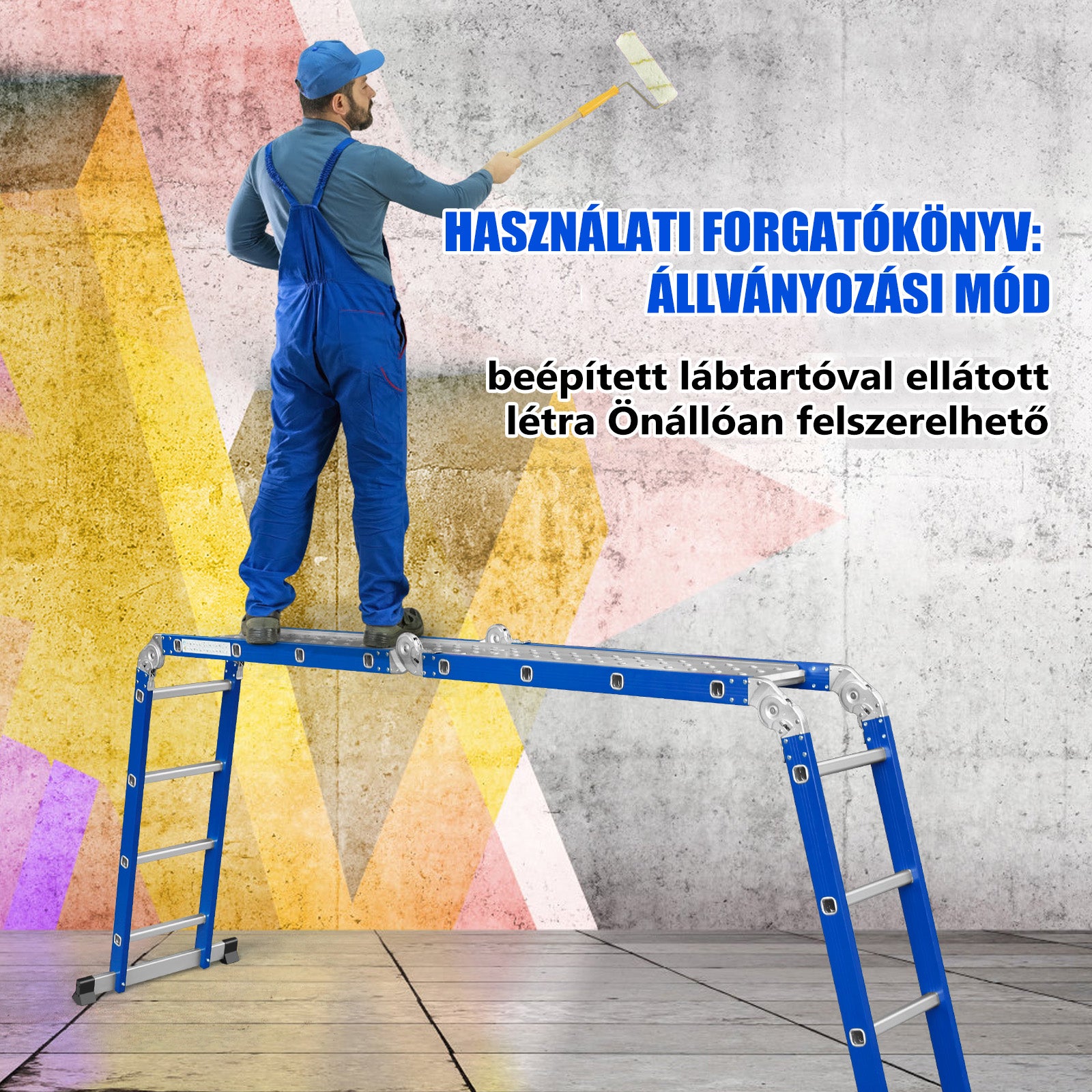 Alumínium Multifunkcionális Létra 4 x 4 Fokozat